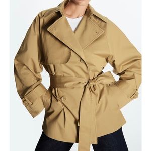 COS Tan cropped oversized Trench Coat